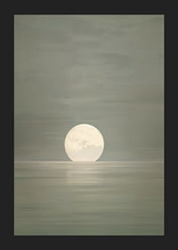 The moon's still light is reflected in the calm water.-5