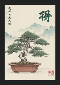 En elegant bonsai i harmoni med naturens lugna skönhet.-5