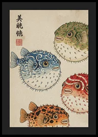 Fireworks display of colorful blowfish in traditional design.-4