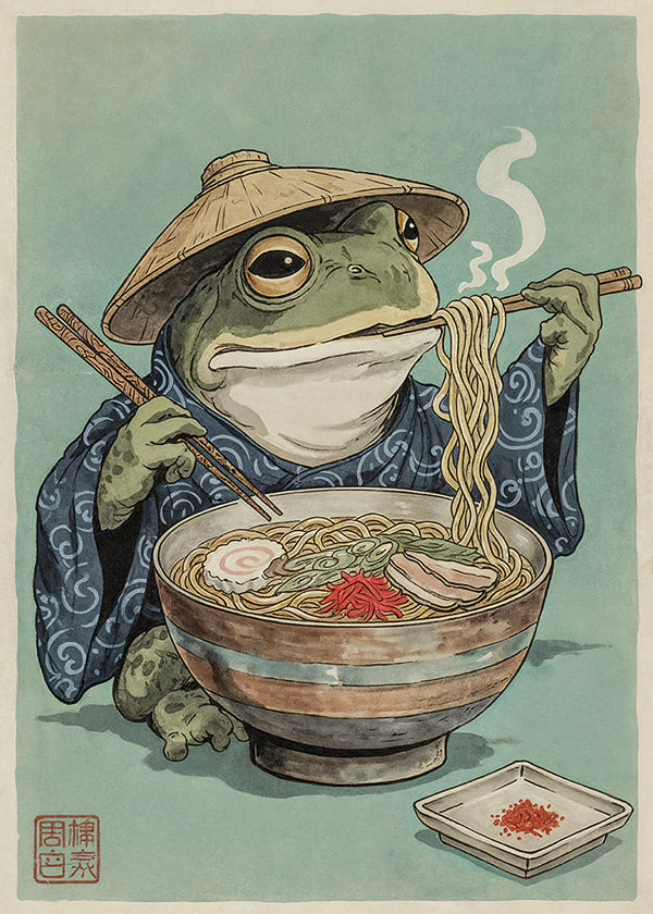 Poster Zen Frog Feast