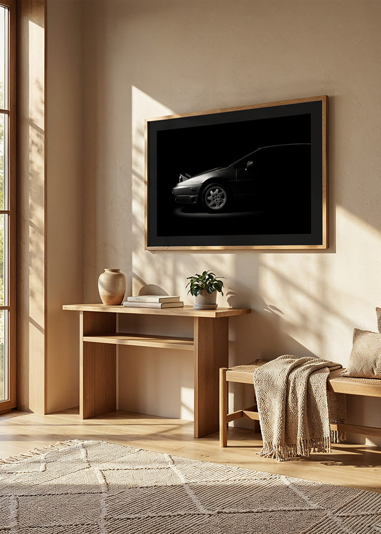 En Lotus Esprit svept i skuggor utstrålar dramatisk elegans.-12