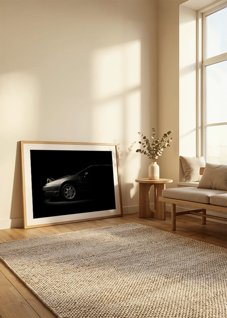 Een Lotus Esprit gehuld in schaduwen straalt een dramatische elegantie uit.-12