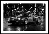 Ferrari Testarossa parked in the city nightlife.-0