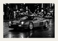 Ferrari Testarossa parked in the city nightlife.-3