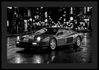 Ferrari Testarossa parked in the city nightlife.-4