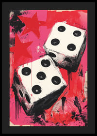 Vibrerande tärningar dansar mot en röd bakgrund.-4