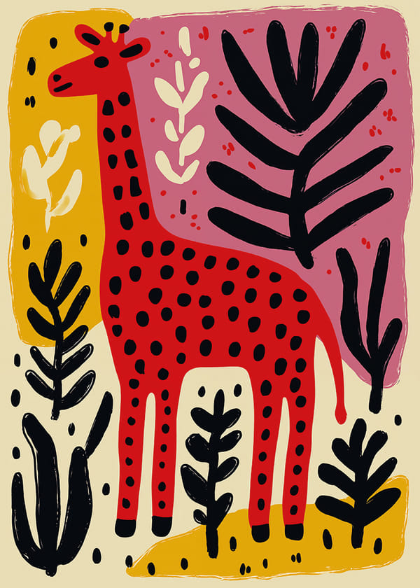 Poster Giraffe Garden
