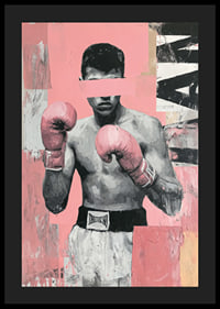 En kraftfull poster av en boxare med rosa handskar.-4
