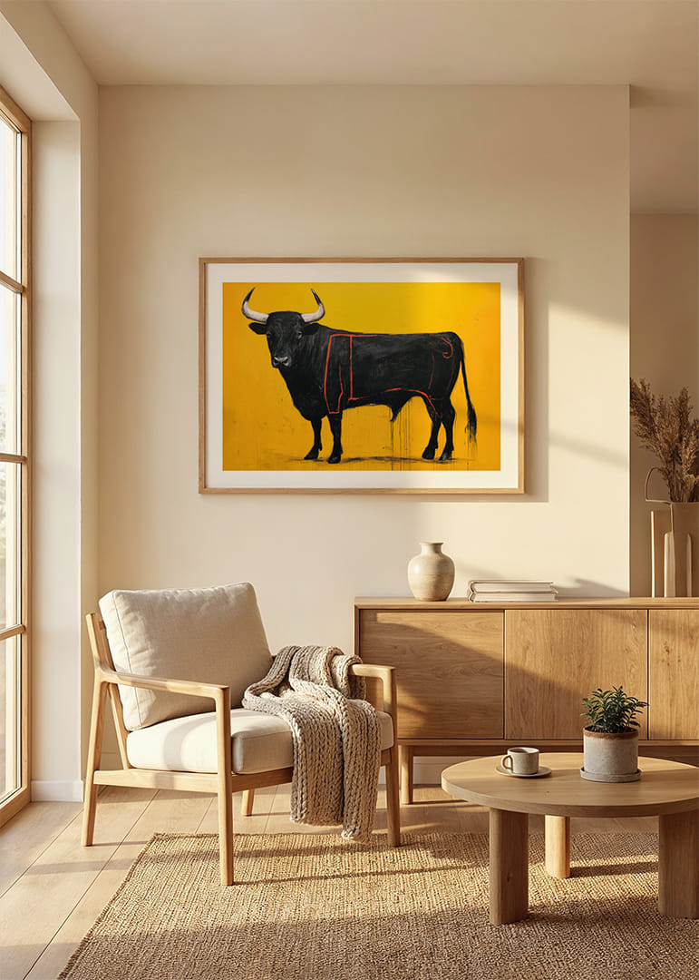 Sort tyr på en gylden baggrund udstråler kraft og elegance.-12