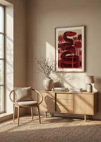 En imponerende slangeagtig sløjfe blandt røde palmer.-4