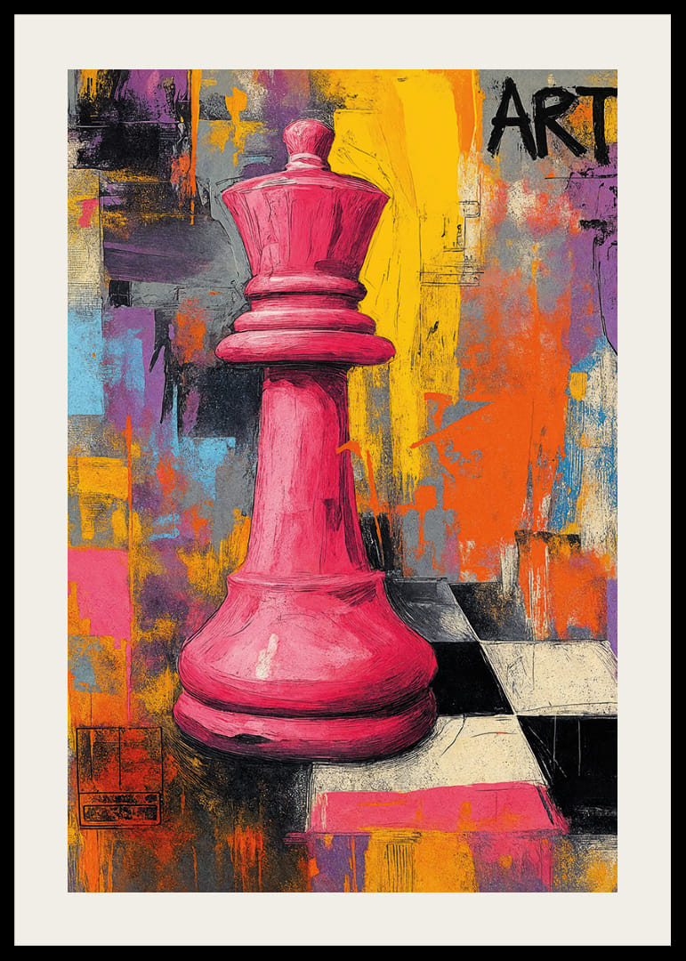 A majestic chess piece shines in colorful elegance.-12