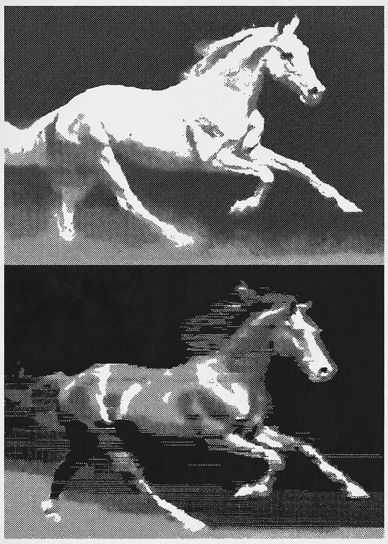 To heste i fantastisk bevægelse i et stilfuldt udtryk.-12