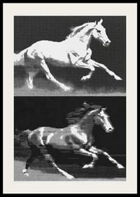 Two horses in fantastic movement in a stylish expression.-2