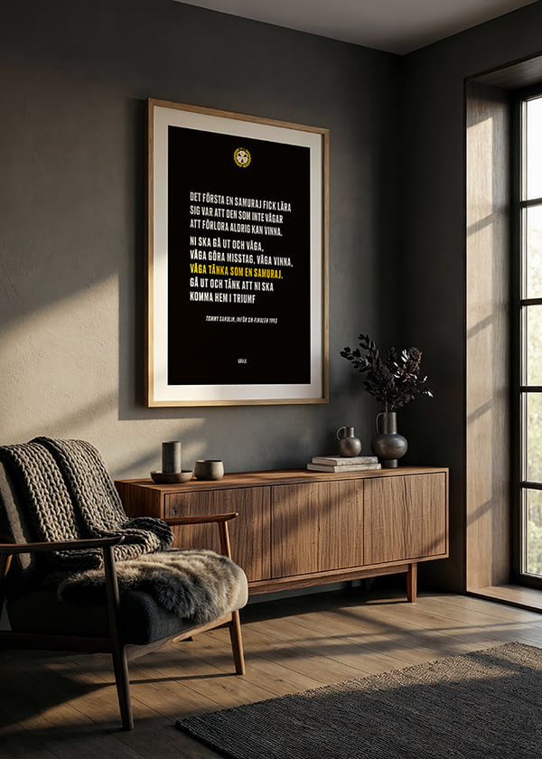 Poster Våga Tänka Som En Samuraj Brynäs crossfade