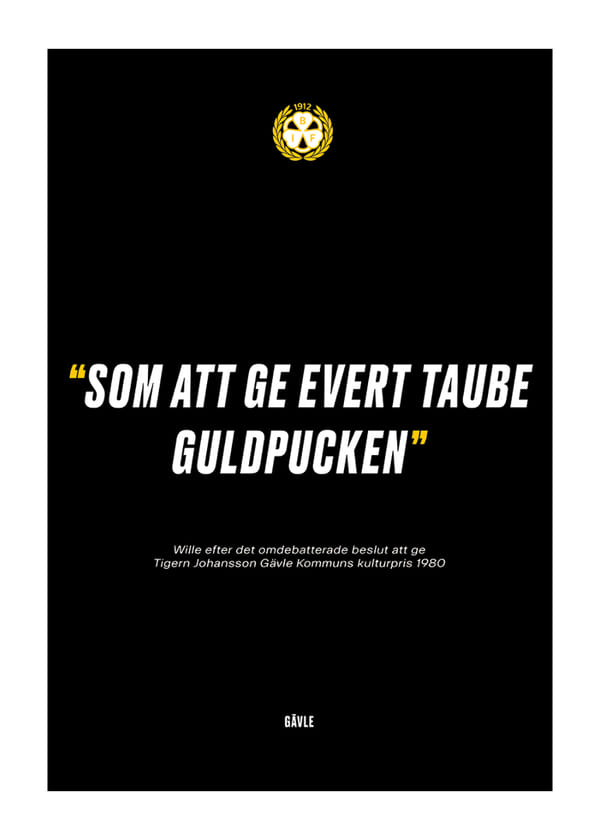 Poster Evert Taube Brynäs