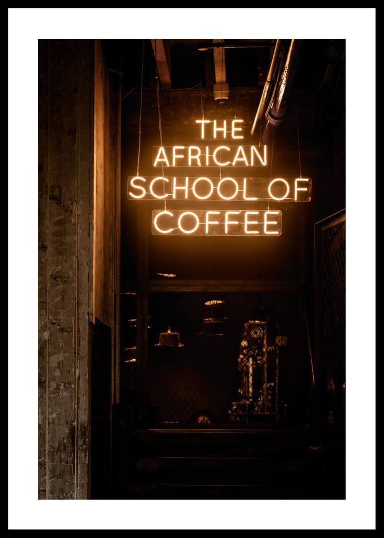 Neon signs in the dark add mystery and coffee culture.-12