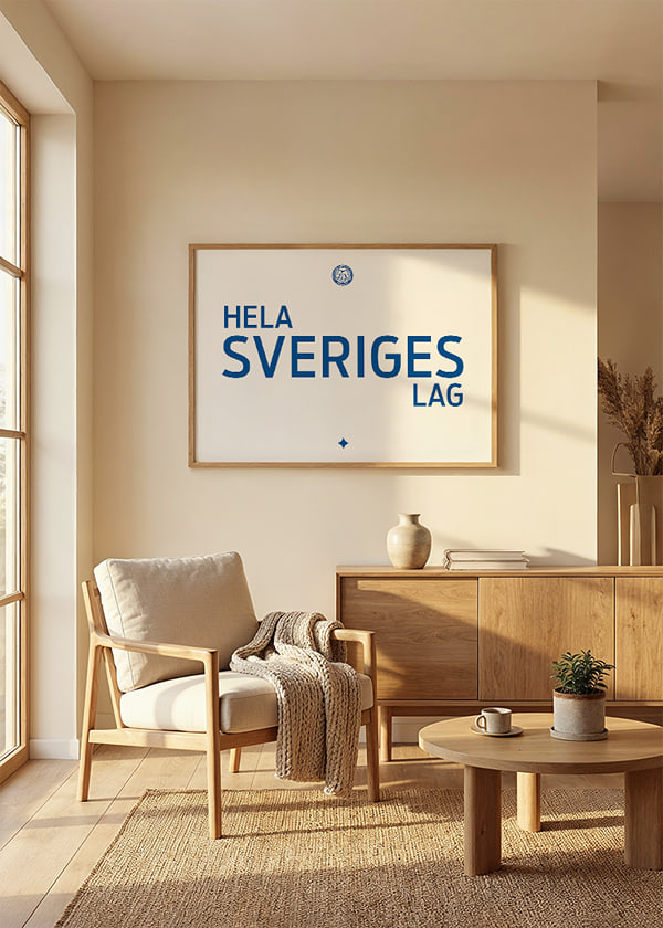 Poster Hela Sveriges Lag Leksand IF Vit crossfade