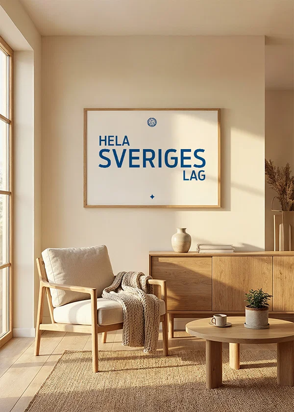Poster Hela Sveriges Lag Leksand IF Vit crossfade