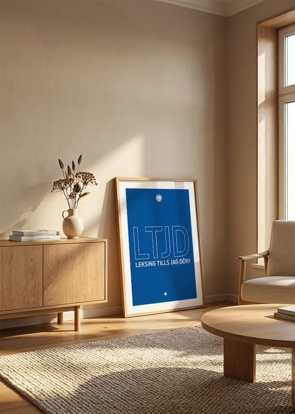 Poster LTJD - Leksings Tills Jag Dör Leksands IF Blå crossfade