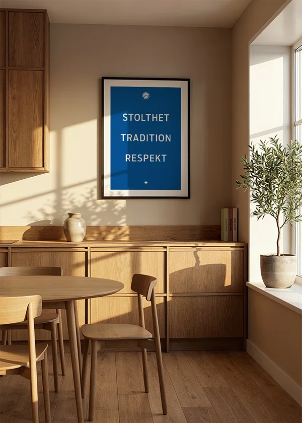 Poster Stolthet, Tradition, Respekt Lekands IF Blå crossfade