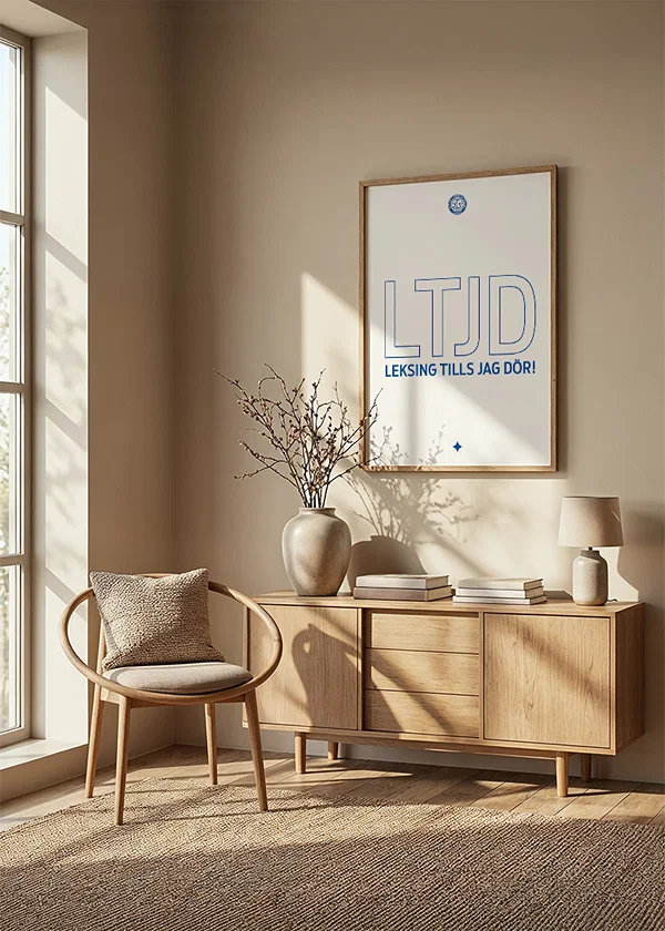 Poster LTJD - Leksings Tills Jag Dör Leksands IF Vit crossfade