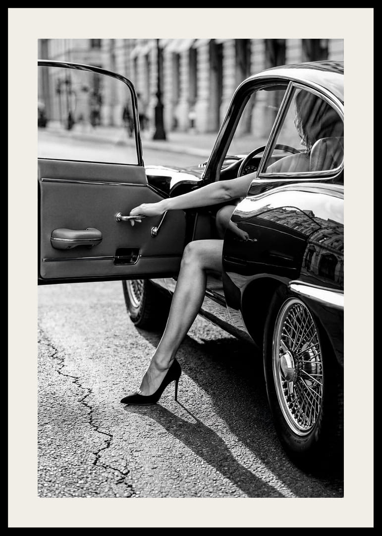 En glamorös scen fångad i svartvit elegans.-12