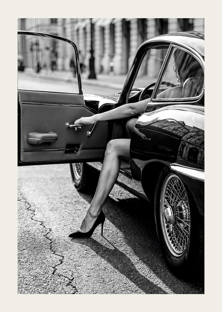 A glamorous scene captured in black and white elegance.-12