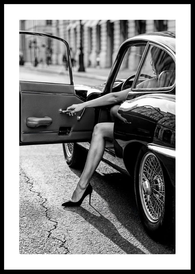 En glamorös scen fångad i svartvit elegans.-12