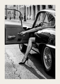 En glamorös scen fångad i svartvit elegans.-3