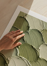 Soft green brushstrokes spread calm and harmony.-7