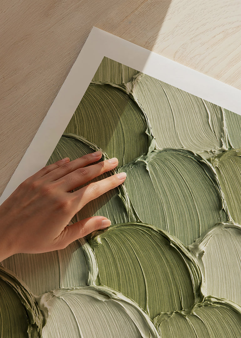 Soft green brushstrokes spread calm and harmony.-12