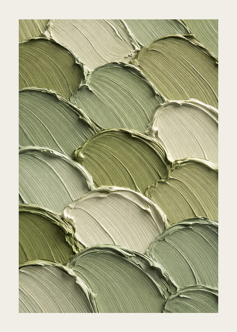 Mjuka gröna penseldrag sprider lugn och harmoni.-12