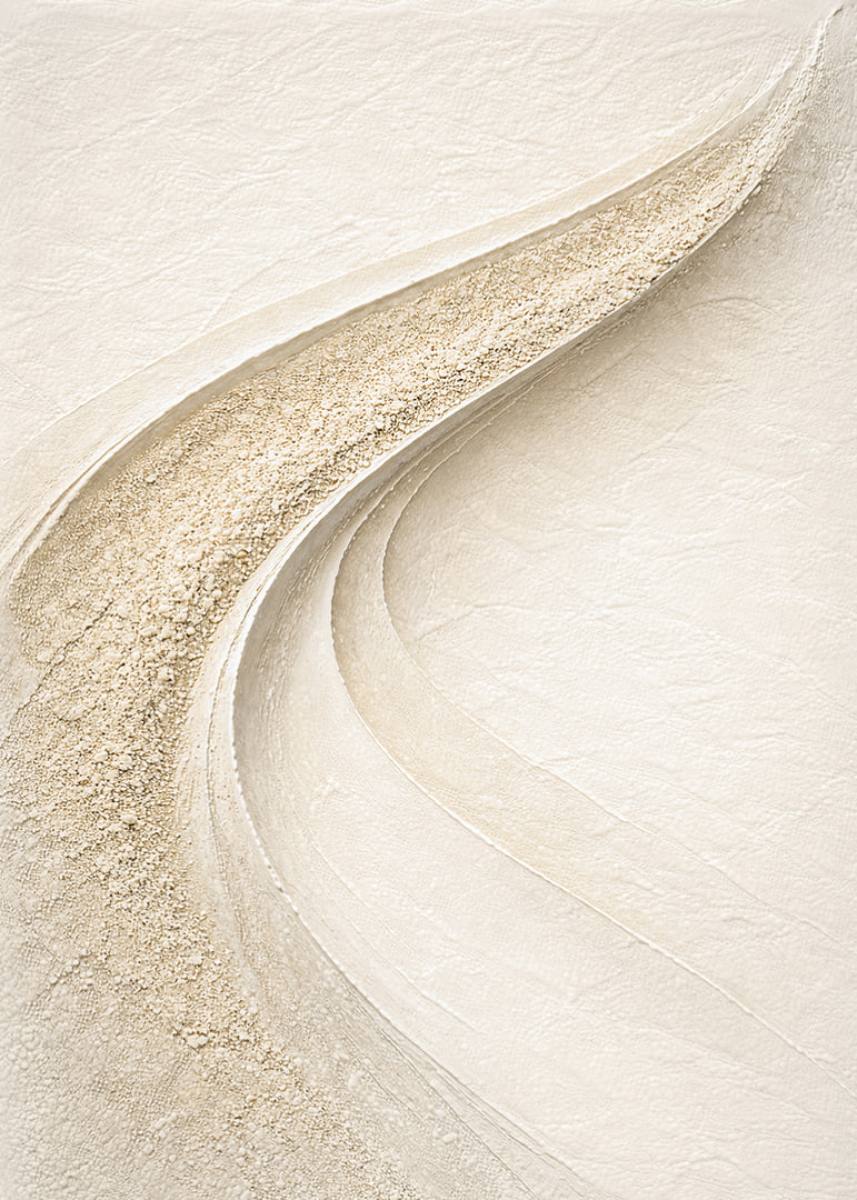 Soft undulating lines in a harmonious sand-toned composition.-12