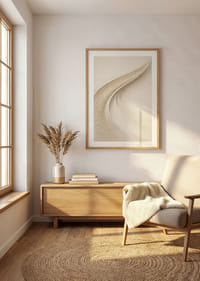 Mjuka böljande linjer i harmonisk sandtonad komposition.-4