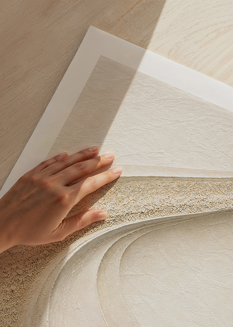 Soft undulating lines in a harmonious sand-toned composition.-12