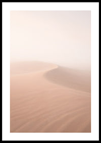 Soft pink sand dunes in a dreamlike desert horizon.-0