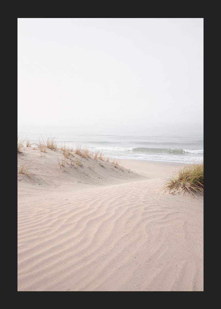 Soft sand dunes on a quiet beach create peace and harmony.-12