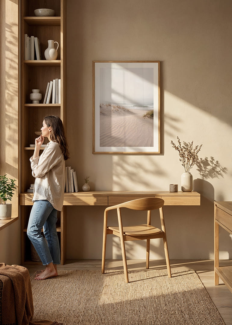 Myke sanddyner på en stille strand skaper fred og harmoni.-12