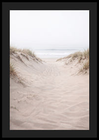 Soft sand leads towards the distant horizon of the sea.-4