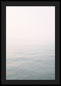 Calm sea view meets bright sky in fog.-4