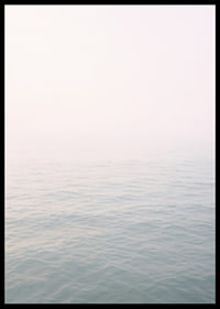 Calm sea view meets bright sky in fog.-6