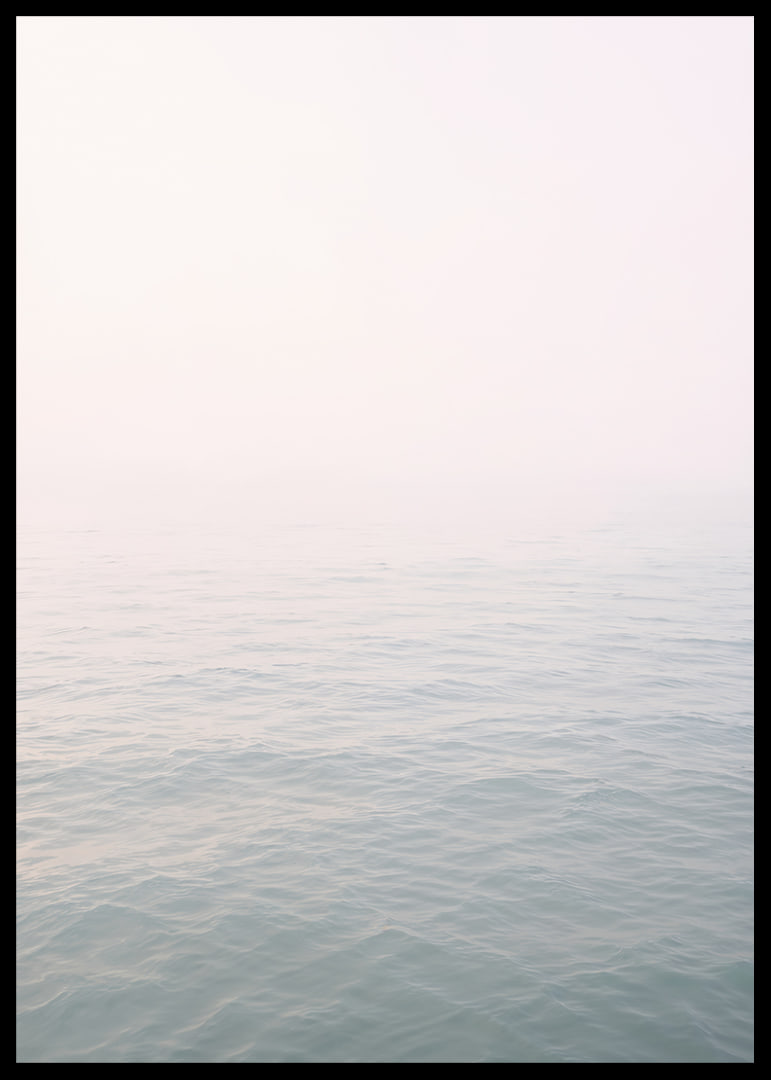 Calm sea view meets bright sky in fog.-12