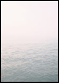 Calm sea view meets bright sky in fog.-6