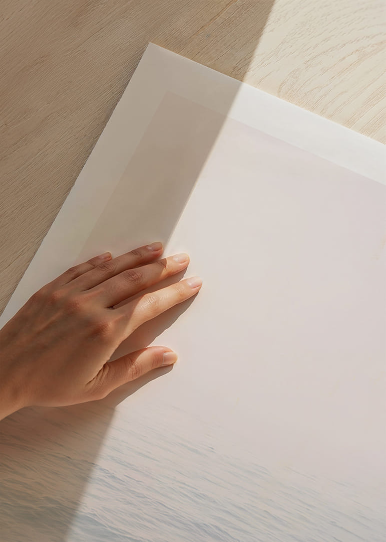 Calm sea view meets bright sky in fog.-12