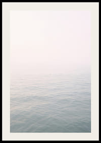 Calm sea view meets bright sky in fog.-2