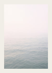 Calm sea view meets bright sky in fog.-3
