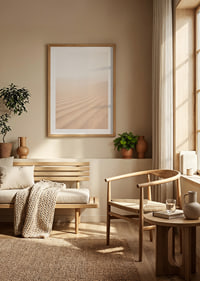 Soft sand mixes with a misty horizon and creates tranquility.-8