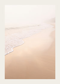 A warm, soft beach in a misty haze creates peace and tranquility.-3