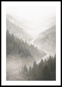 Magical mountains in fog create a peaceful harmony.-0
