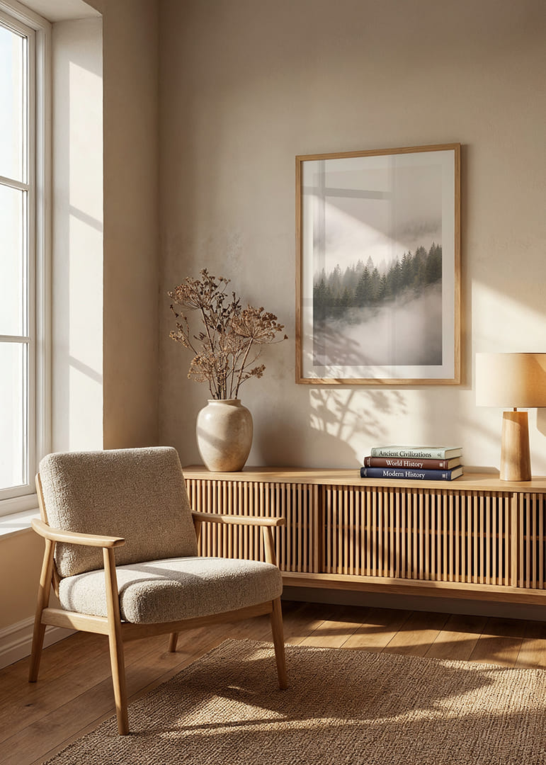 Les pins enveloppés de brume créent une atmosphère de calme et de mystère.-12